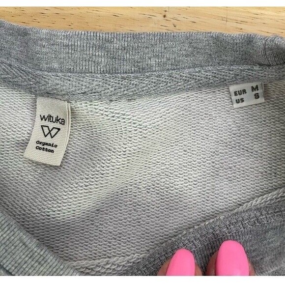 Wituka Zest Sweatshirt Organic Cotton Cycle Lemons Fair Trade Crew Minimalist S - Picture 6 of 10